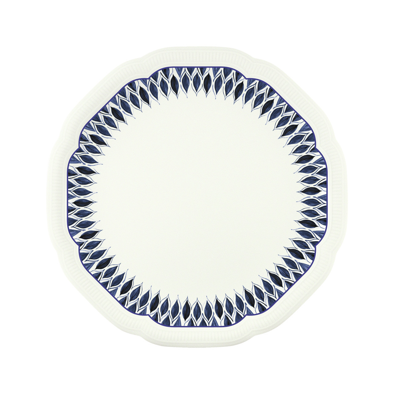 Floral Charm, Coupteller flach rund mit Relief ø 230 mm blue